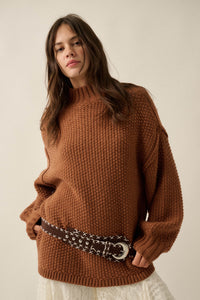 Time Goes By Crochet-Knit Mock-Neck Sweater - ShopPromesa