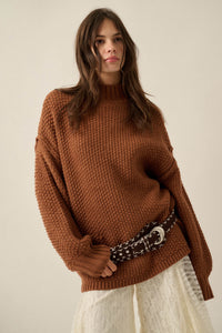 Time Goes By Crochet-Knit Mock-Neck Sweater - ShopPromesa