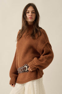 Time Goes By Crochet-Knit Mock-Neck Sweater - ShopPromesa