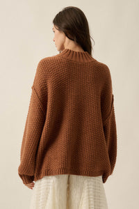 Time Goes By Crochet-Knit Mock-Neck Sweater - ShopPromesa