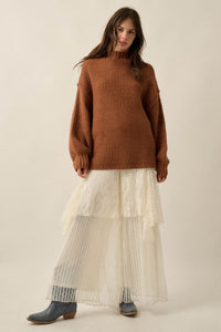 Time Goes By Crochet-Knit Mock-Neck Sweater - ShopPromesa