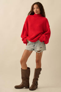 Time Goes By Crochet-Knit Mock-Neck Sweater - ShopPromesa