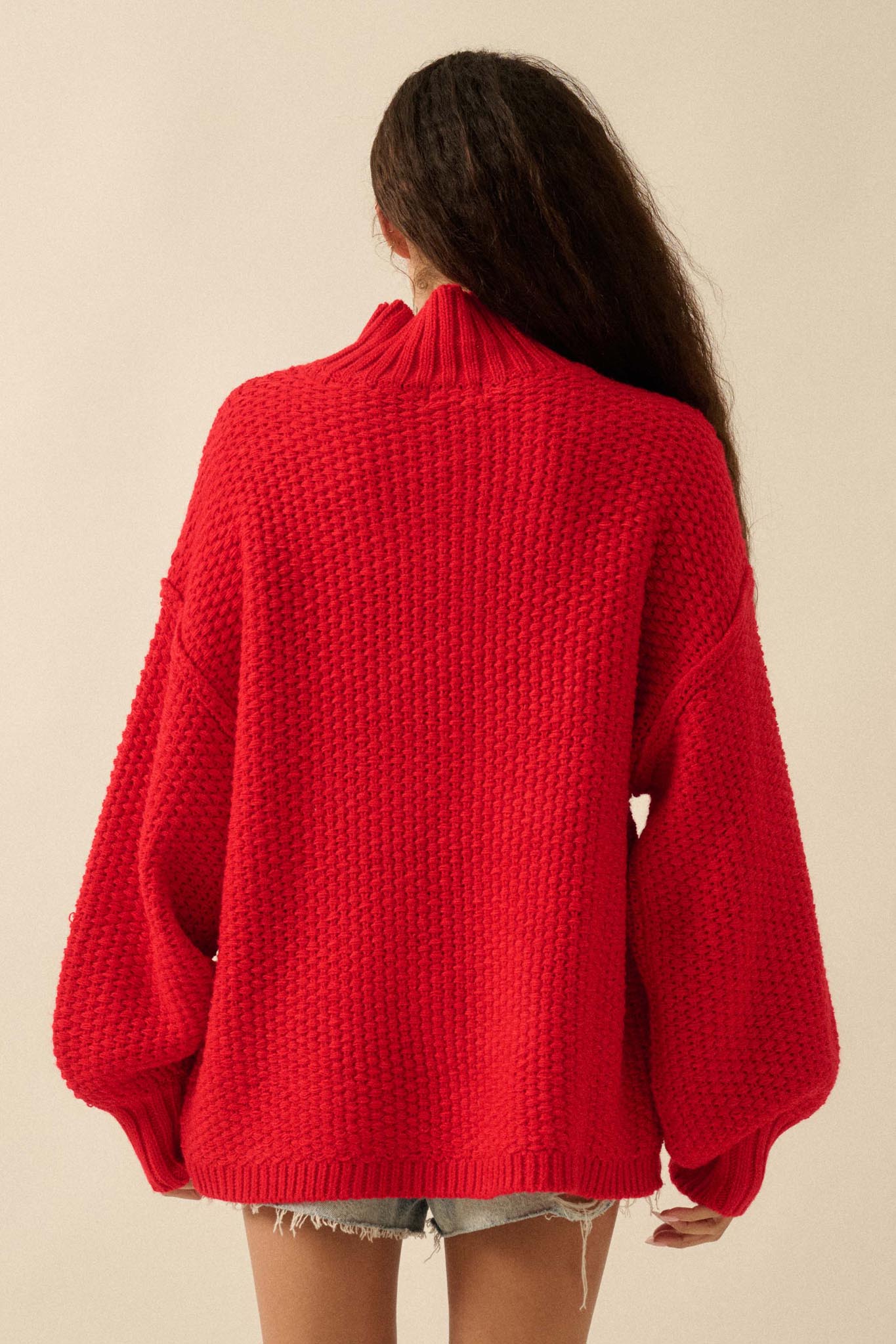 Time Goes By Crochet-Knit Mock-Neck Sweater - ShopPromesa