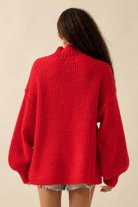 Time Goes By Crochet-Knit Mock-Neck Sweater - ShopPromesa