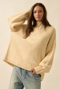 Time Goes By Crochet-Knit Mock-Neck Sweater - ShopPromesa