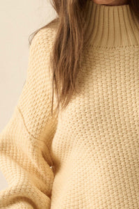 Time Goes By Crochet-Knit Mock-Neck Sweater - ShopPromesa
