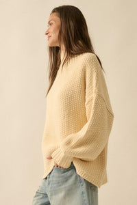 Time Goes By Crochet-Knit Mock-Neck Sweater - ShopPromesa
