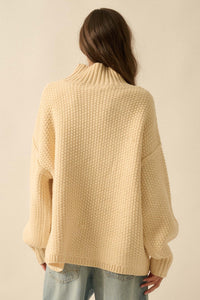 Time Goes By Crochet-Knit Mock-Neck Sweater - ShopPromesa