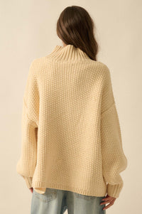 Time Goes By Crochet-Knit Mock-Neck Sweater - ShopPromesa