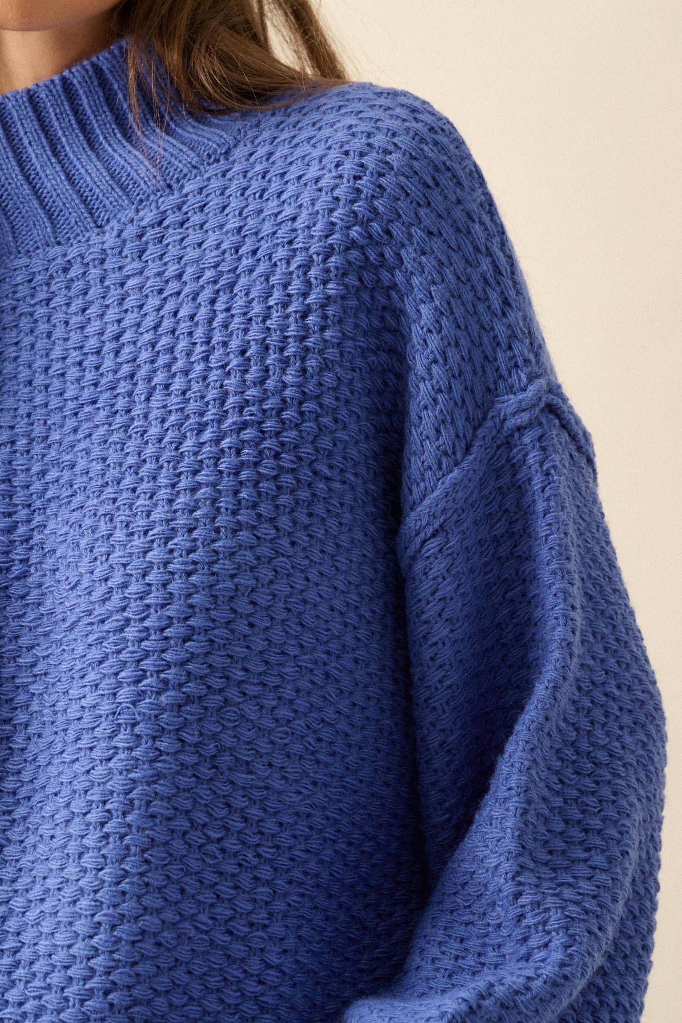 Time Goes By Crochet-Knit Mock-Neck Sweater - ShopPromesa