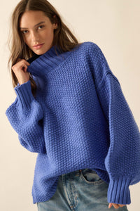 Time Goes By Crochet-Knit Mock-Neck Sweater - ShopPromesa
