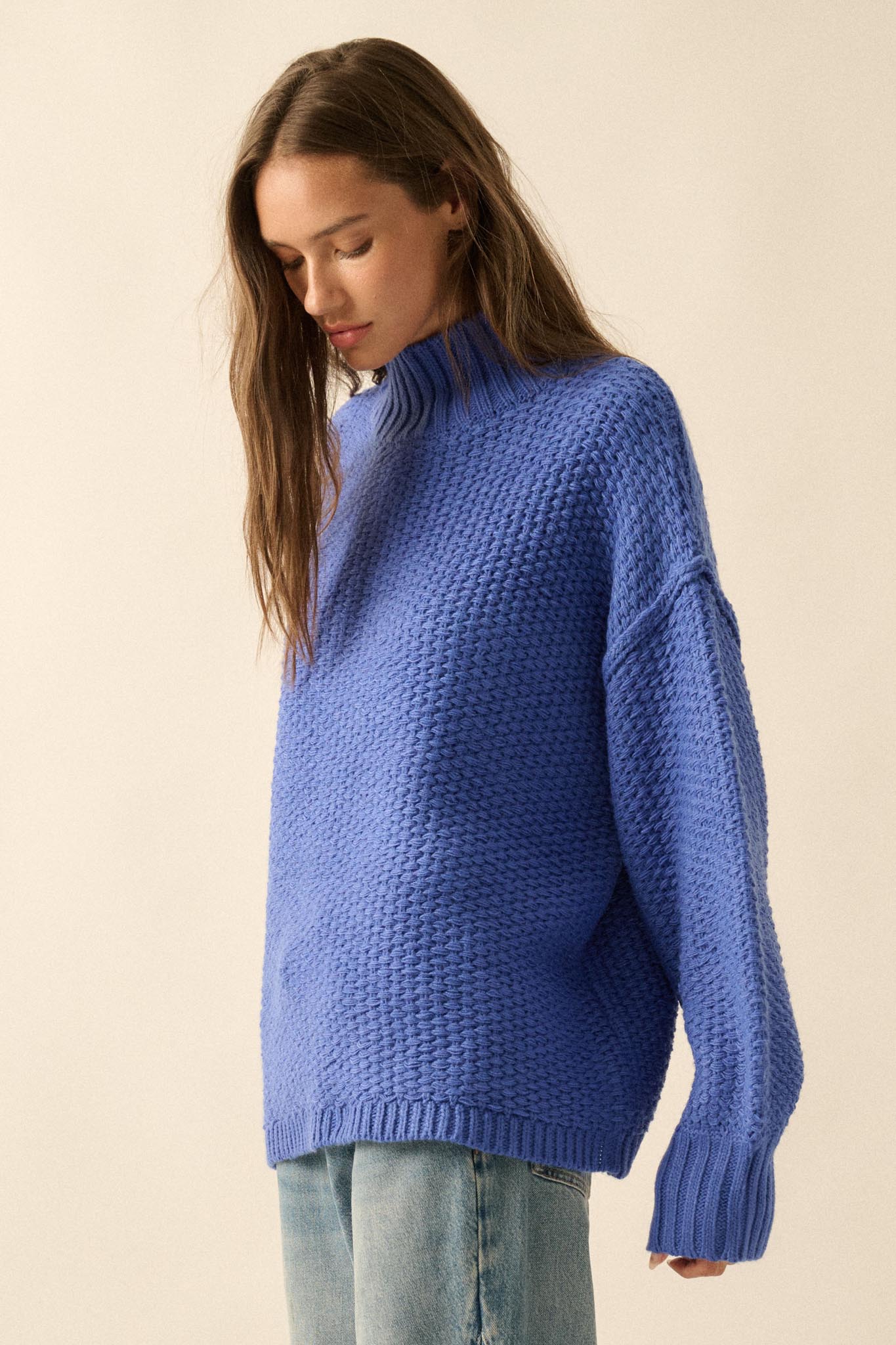 Time Goes By Crochet-Knit Mock-Neck Sweater - ShopPromesa