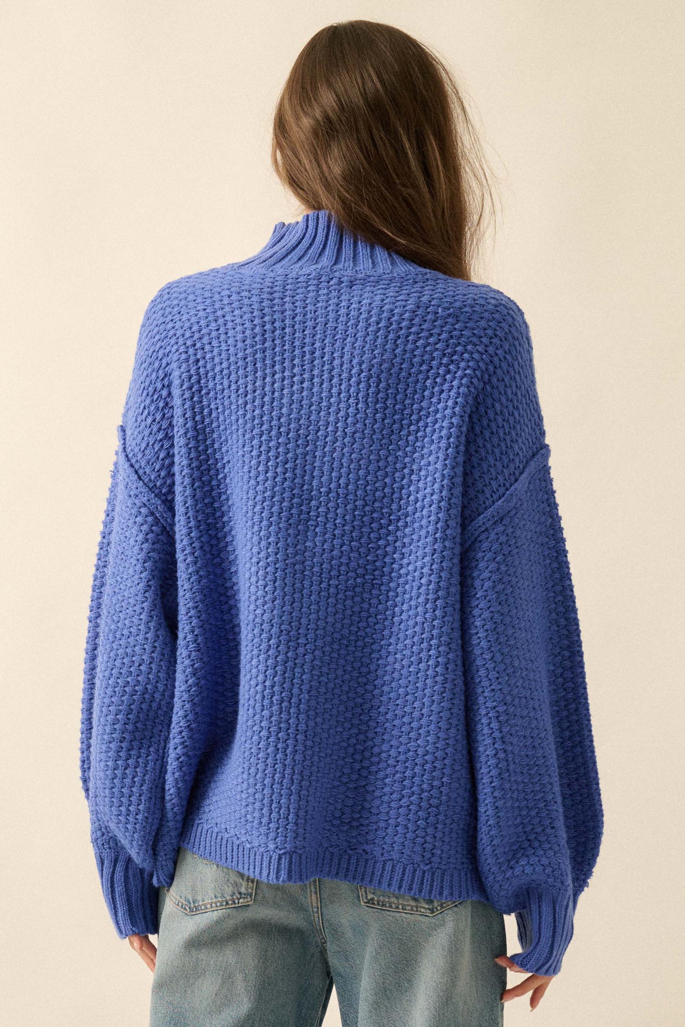 Time Goes By Crochet-Knit Mock-Neck Sweater - ShopPromesa