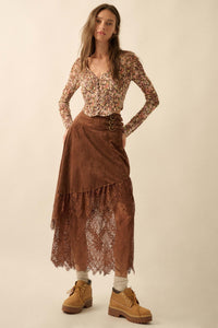 Wildflower Spirit Smocked Floral Mesh Corset Top - ShopPromesa