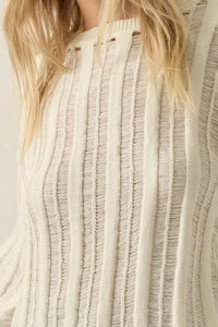 Find Your Way Oversize Ladder-Knit Sweater - ShopPromesa