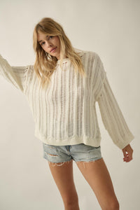Find Your Way Oversize Ladder-Knit Sweater - ShopPromesa