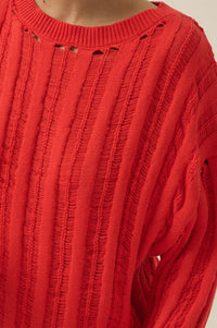 Find Your Way Oversize Ladder-Knit Sweater - ShopPromesa