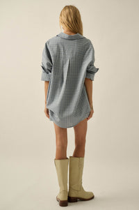 Sunday Funday Plaid Seersucker Button-Up Shirt - ShopPromesa
