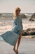 Sky Dancer Denim Tie-Front Poet-Sleeve Maxi Top - ShopPromesa