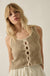 Say So Pointelle Contrast Keyhole Sweater Tank Top - ShopPromesa