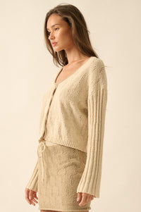 Say It Again Pointelle Contrast Keyhole Sweater - ShopPromesa