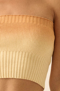 Cross Fade Ombre Ribbed Knit Strapless Tube Top - ShopPromesa