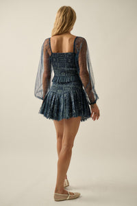 Bandana Belle Smocked Floral Tulle Peasant Top - ShopPromesa