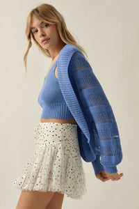 Better Together Crochet-Knit Cardigan and Tank Set - ShopPromesa
