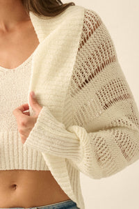 Better Together Crochet-Knit Cardigan and Tank Set - ShopPromesa