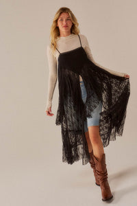 Whispering Winds Sheer Lace Flyaway Maxi Top - ShopPromesa