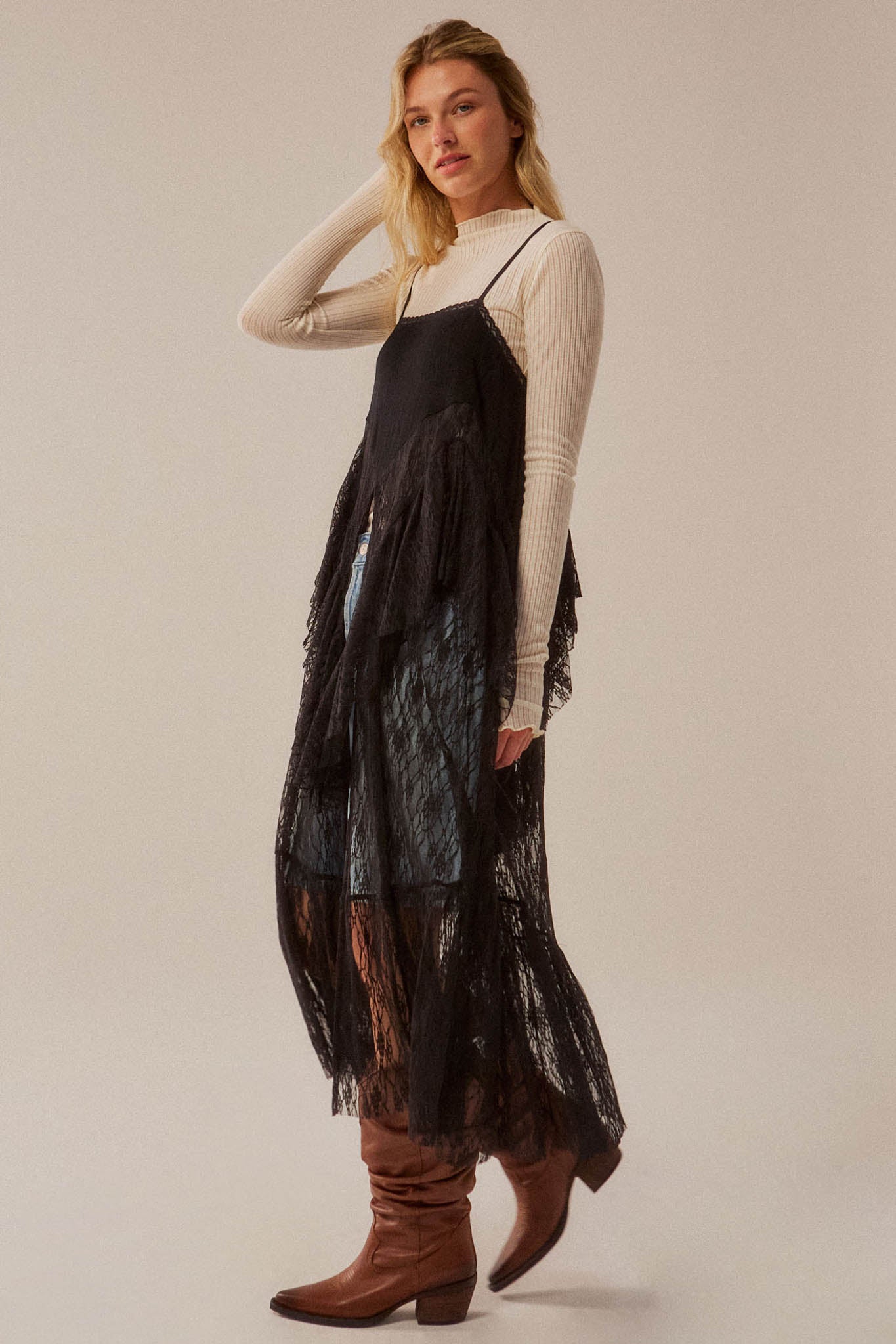 Whispering Winds Sheer Lace Flyaway Maxi Top - ShopPromesa