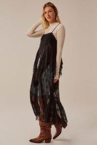 Whispering Winds Sheer Lace Flyaway Maxi Top - ShopPromesa