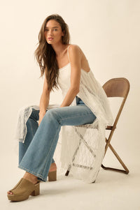 Whispering Winds Sheer Lace Flyaway Maxi Top - ShopPromesa