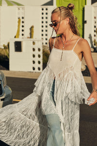 Whispering Winds Sheer Lace Flyaway Maxi Top - ShopPromesa