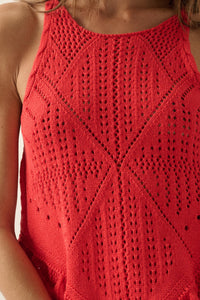 Crochet All Day Crochet-Knit Ruffle Tank Top - ShopPromesa