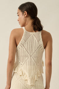 Crochet All Day Crochet-Knit Ruffle Tank Top - ShopPromesa