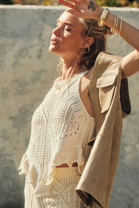 Crochet All Day Crochet-Knit Ruffle Tank Top - ShopPromesa