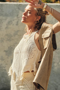 Crochet All Day Crochet-Knit Ruffle Tank Top - ShopPromesa