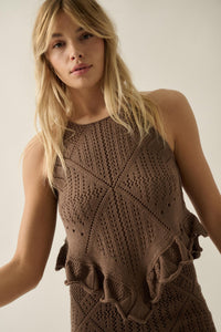 Crochet All Day Crochet-Knit Ruffle Tank Top - ShopPromesa