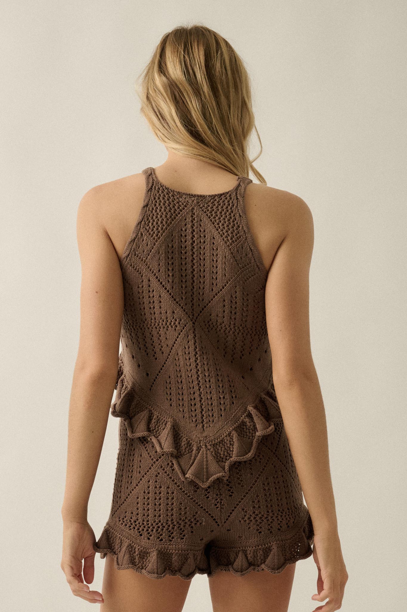 Crochet All Day Crochet-Knit Ruffle Tank Top - ShopPromesa