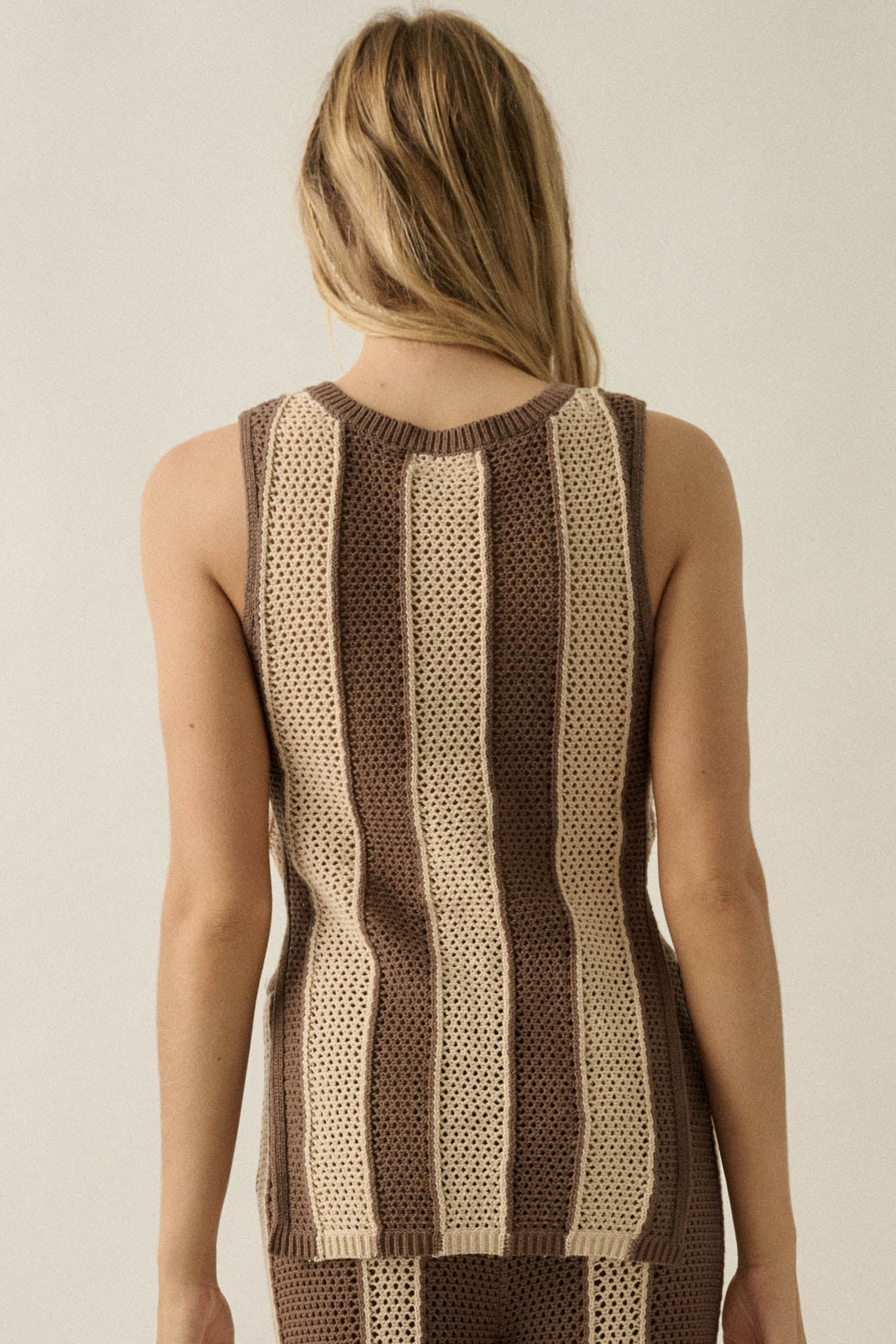 Sooner or Later Striped Crochet-Knit Tunic Tank Top - ShopPromesa