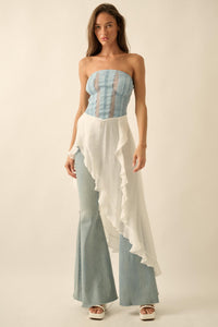 Counting Clouds Ruffled Asymmetrical Maxi Top - ShopPromesa