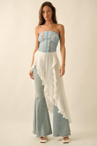 Counting Clouds Ruffled Asymmetrical Maxi Top - ShopPromesa