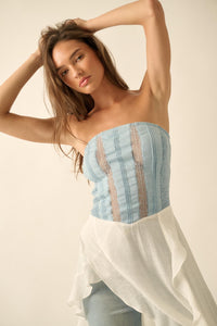 Counting Clouds Ruffled Asymmetrical Maxi Top - ShopPromesa