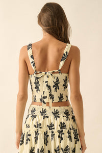 Petals Twirl Floral-Print Cropped Tank Top - ShopPromesa