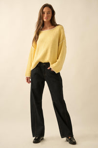 Get Cozy Textured Knit Exposed-Seam Sweater - ShopPromesa