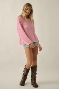 Get Cozy Textured Knit Exposed-Seam Sweater - ShopPromesa