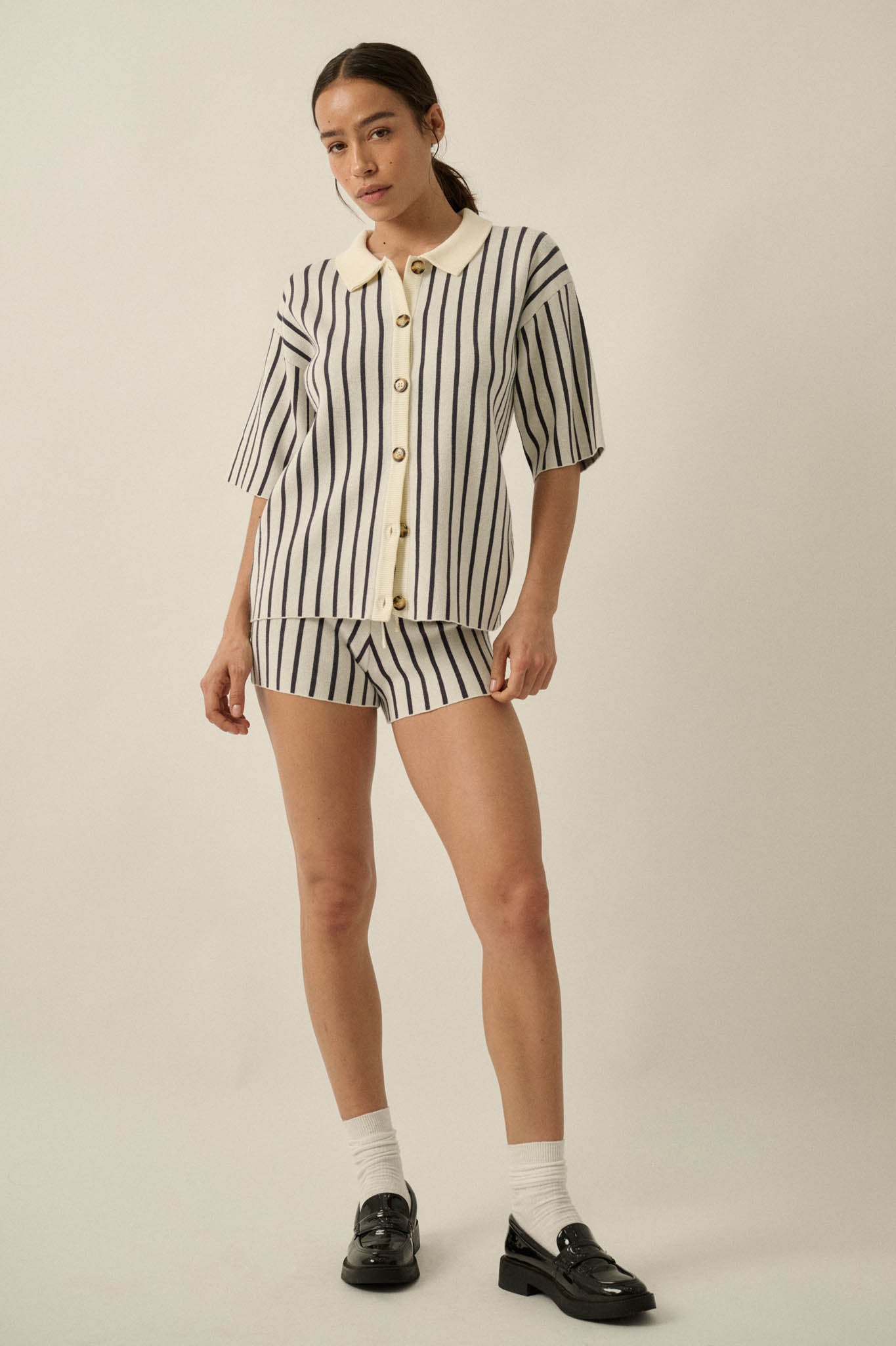 Cabana Club Striped Knit Button-Up Resort Shirt - ShopPromesa