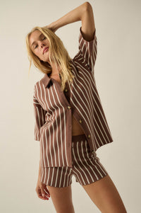 Cabana Club Striped Knit Button-Up Resort Shirt - ShopPromesa