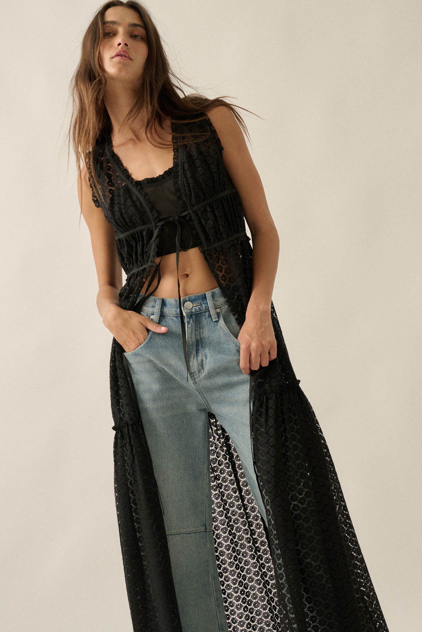 Sunshine Day Sheer Crochet Lace Maxi Top - ShopPromesa